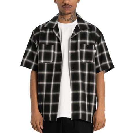PRO CLUB Comfort Ombre Checker Short Sleeve Shirt - Black