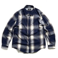 Shaka Wear Plaid Flannel Overshirts - Cream/Navy