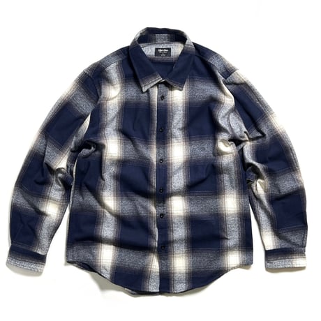 Shaka Wear Plaid Flannel Overshirts - Cream/Navy