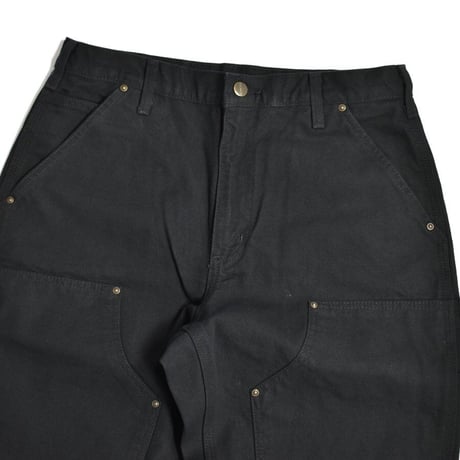 US Carhartt B136 Double Front Washed Duck Utility Work Pants - Black
