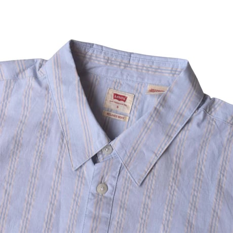 Levis Lama Boxy Shirt - Bernal Stripe Soft Chambray Blue 0001