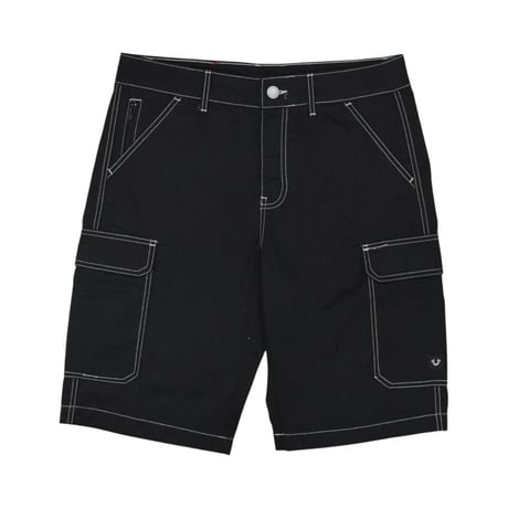 True Religion Cargo Shots - Jet Black / White Stitch