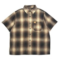 FB County S/S Checker Flannel Shirts - BlackｘTan