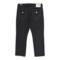 True Religion Ricky Flap Relaxed Straight Denim - Black / Grey Stitch