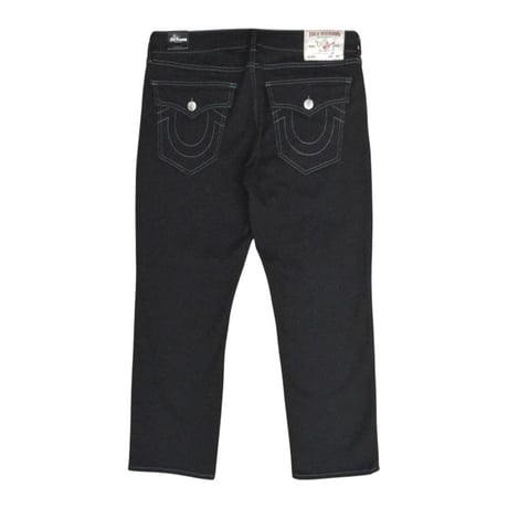 True Religion Ricky Flap Relaxed Straight Denim - Black / Grey Stitch
