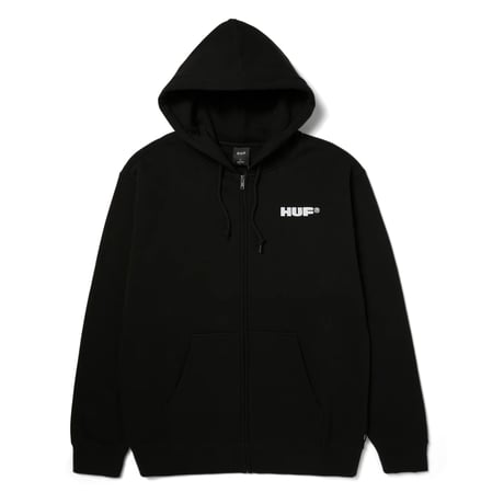 HUF All Caps Full Zip Hoodie - Black