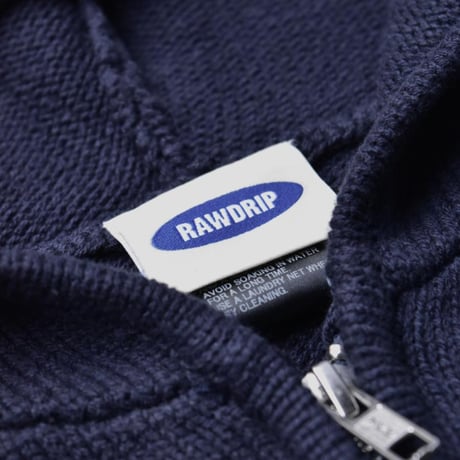 RAWDRIP Original Double Zip Cotton Knit Hoodie - Navy