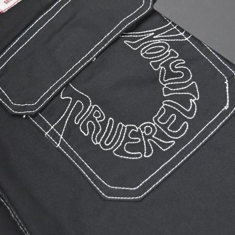 True Religion Cargo Shots - Jet Black / White Stitch