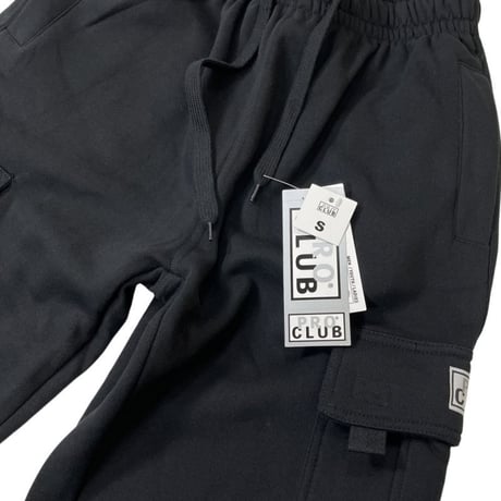 PRO CLUB Heavyweight Fleece Cargo Shorts - Black