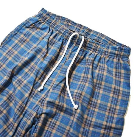 Los Angeles Apparel Cotton Flannel Lounge Pants - Blue/Beige/Pink Plaid