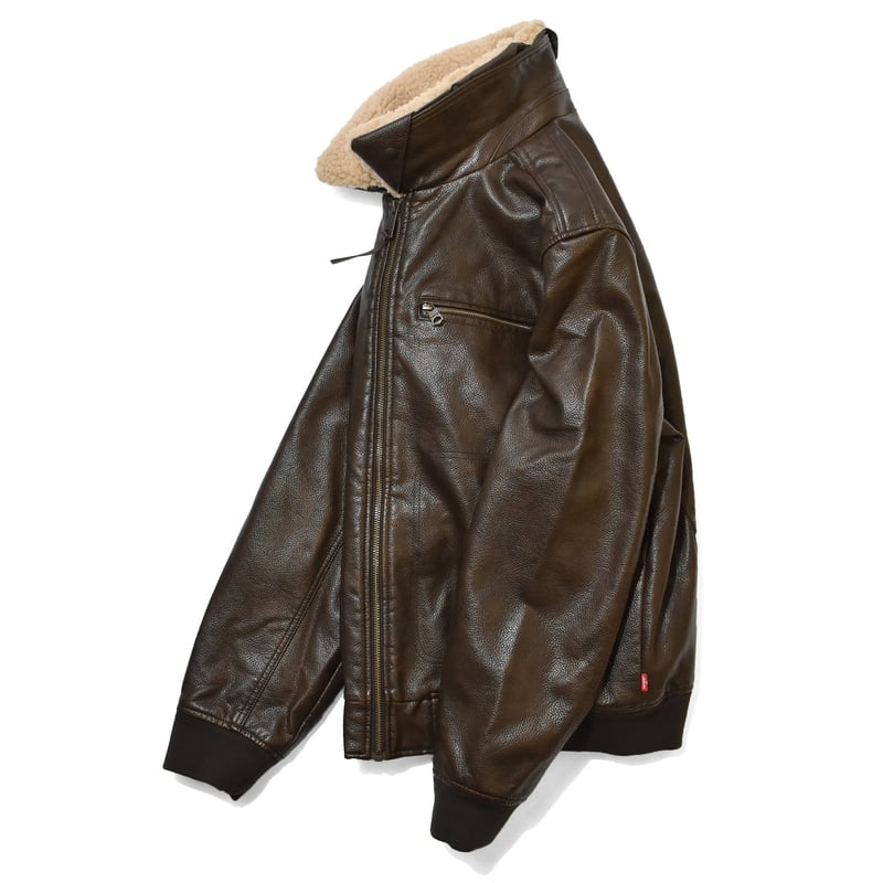 US Levi's Leather Bomber Jacket - Brown | RULEZ
