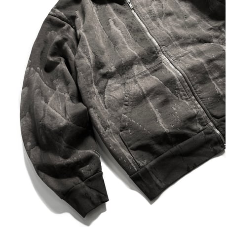 Los Angeles Apparel HF10DD 14oz Heavy Fleece Zip Up Hoodie Drip Dye - Black