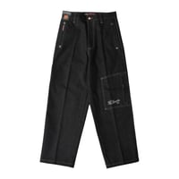 FB COUNTY Old School Carpenter Denim Pants - Black