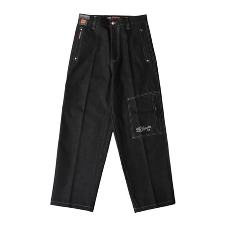 FB COUNTY Old School Carpenter Denim Pants - Black