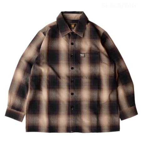 FB County L/S Checker Flanel Shirt - Black/Tan