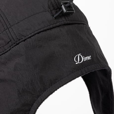 Dime Cursive Earflap Cap - Black