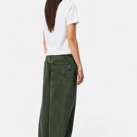 Dime Baggy Denim Pants - Overdyed Green