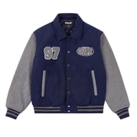 ONLY NY League Melton Wool Varsity Jacket - Navy