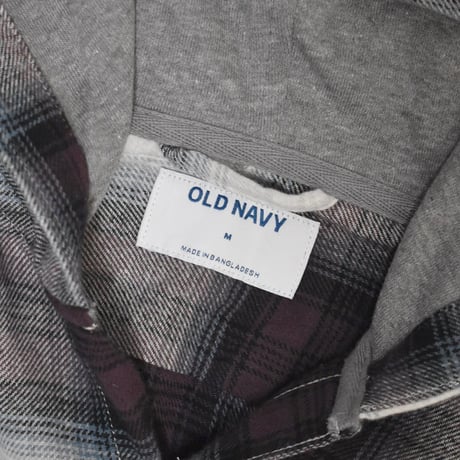 Old Navy Hooded Plaid Flannel Shirts - Burgundy Multi
