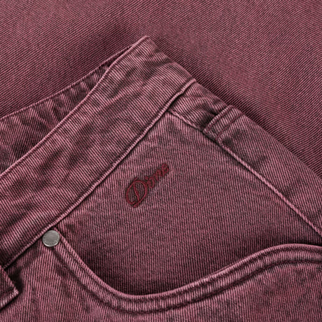 Dime Baggy Denim Pants - Wine Washed