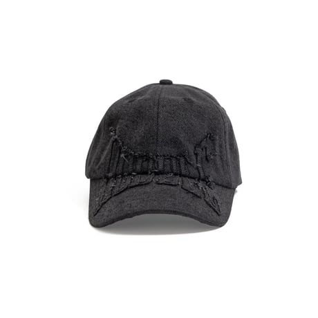 Hoddle Denim Aplique Cap - Black