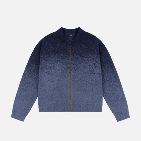 Dime Mohair Double Zip Knit - Midnight Blue