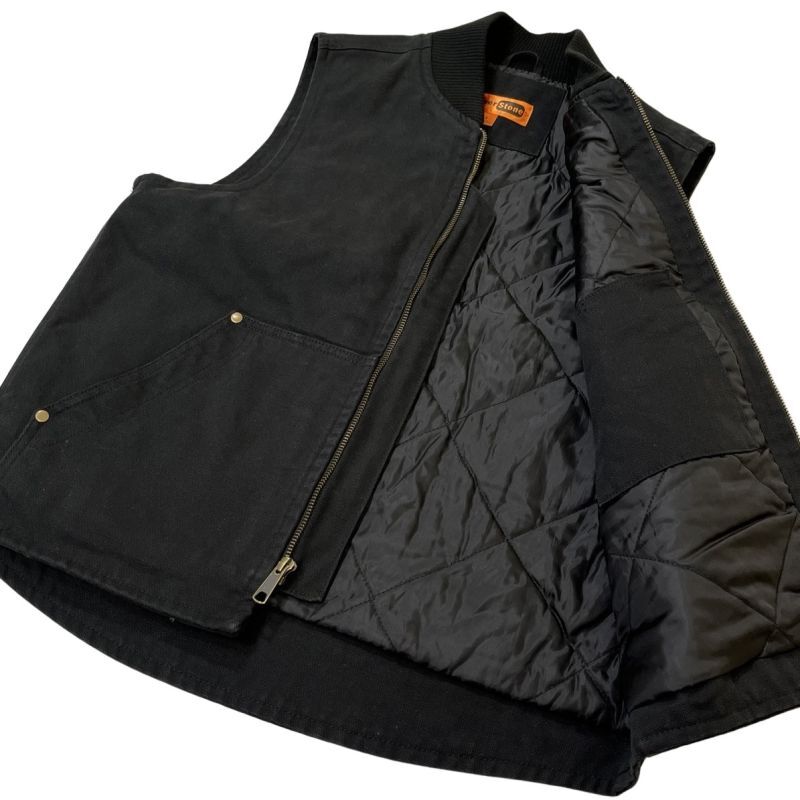 Corner Stone Washed Duck Cloth Vest - Black | R Corner Stone Washed Duck Cloth Vest - Black | R