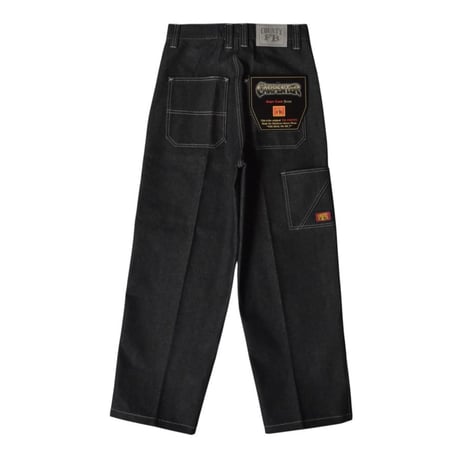 FB COUNTY Old School Carpenter Denim Pants - Black