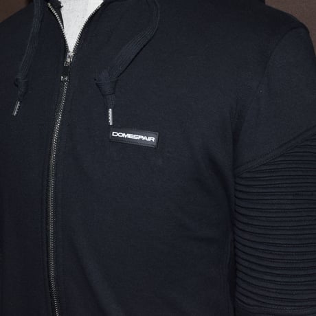 DOMESPAIR//Long zip parka（タック切替）【BLACK】