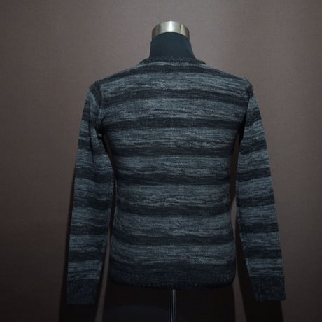 DOMESPAIR//Gradation Border Sweater 【Black】