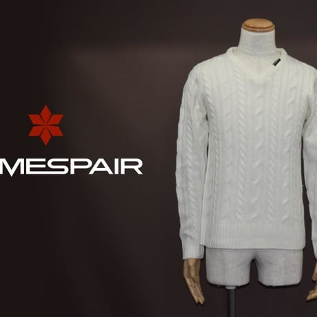 DOMESPAIR//V neck sweater 【WHITE】