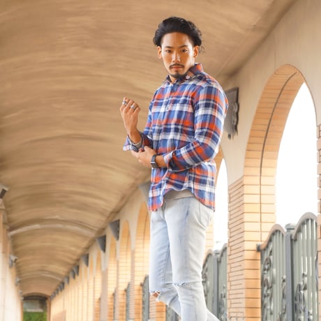 DOMESPAIR//Check shirt【Charcoal】