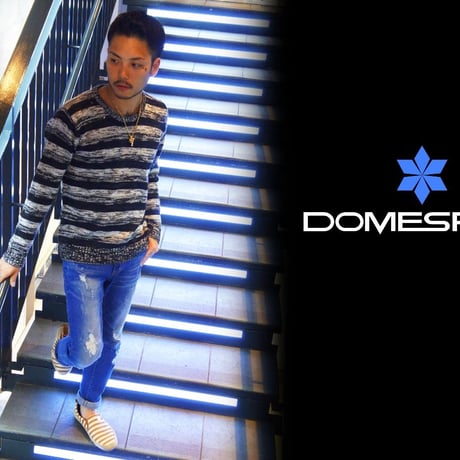 DOMESPAIR//Gradation Border Sweater 【White】