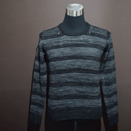 DOMESPAIR//Gradation Border Sweater 【Black】