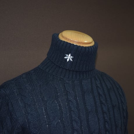 DOMESPAIR//Turtleneck Alan knit【NAVY】