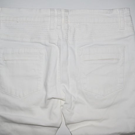 DOMESPAIR//stretch Biker pants【White】