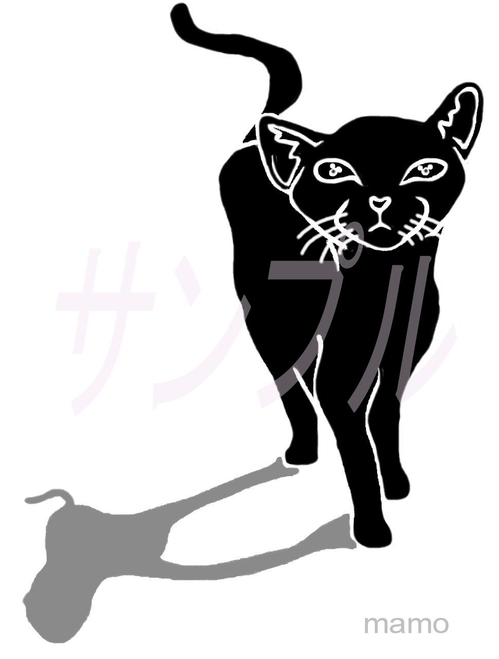 イラスト クロネコ A4サイズ 額入り | 小さな美術館