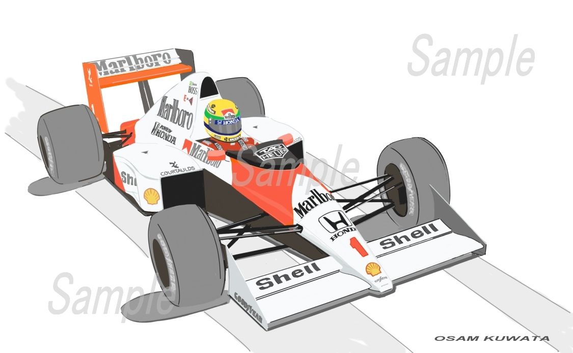 マクラーレンホンダ セナ フレーム額装リトグラフ SENNA マクラーレン