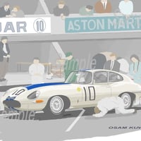 ルマン24H 1962 ジャガー Eタイプ A4サイズ額入り
