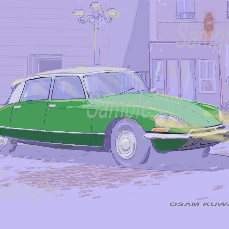 シトロエン CITROEN 7 CV　/アノニマス/アートポスター 自動車型録美術館】第39回『シトロエンGSビロトール』仏独混血の