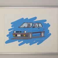 イラスト ホンダ シティ ターボ A4サイズ 額入り