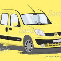 イラスト ルノー カングー ( 黄 ) A4サイズ