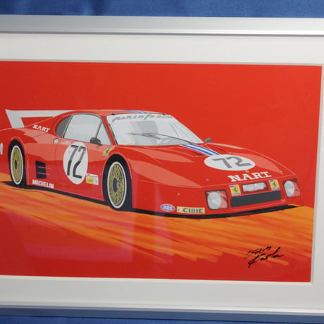 イラスト フェラーリ 512BB LM A4サイズ 額入り