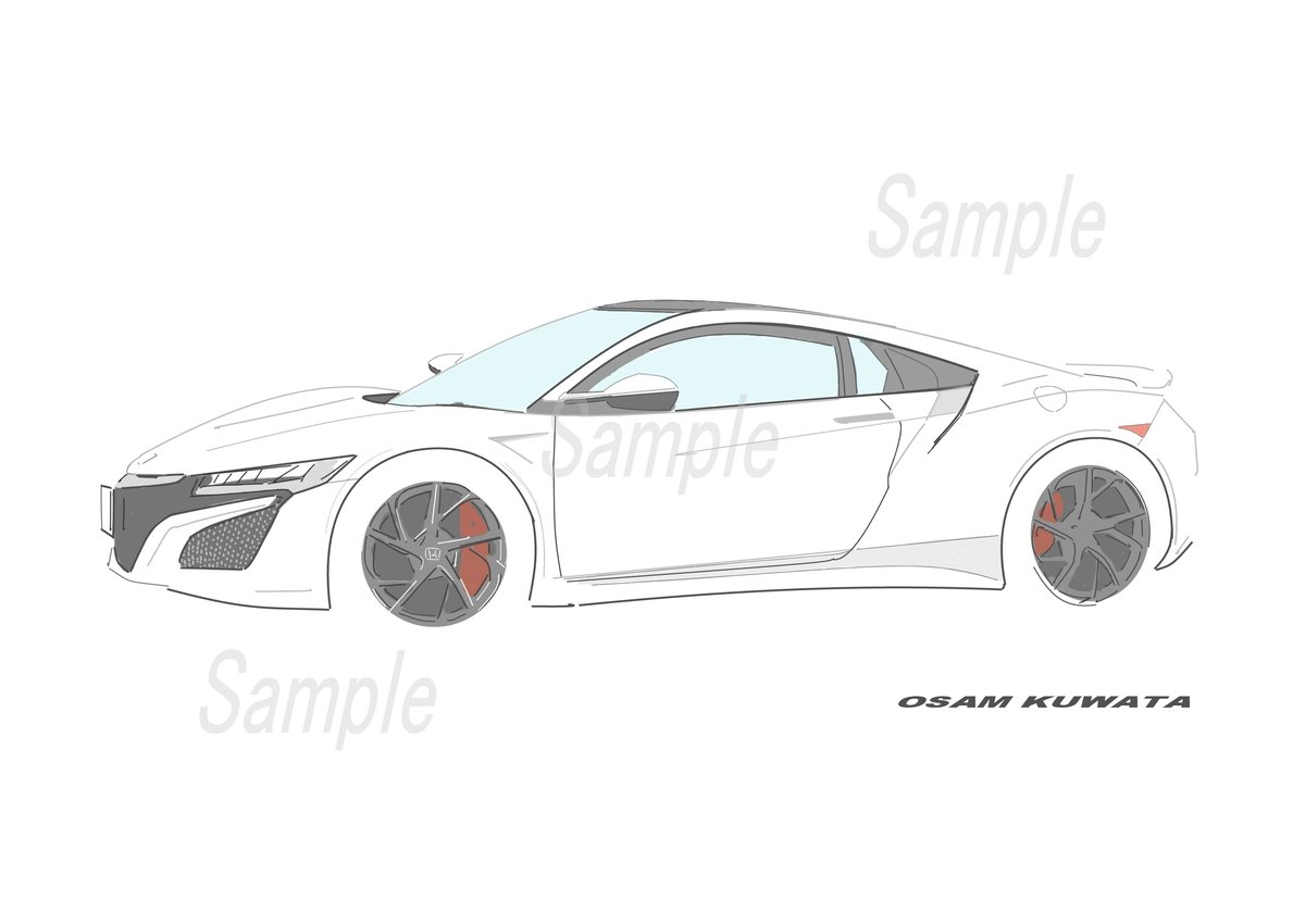 イラスト ホンダ NSX A4サイズ 額入り | 小さな美術館