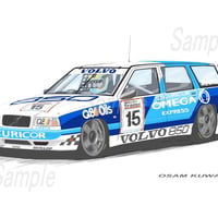 イラスト ボルボ 850 エステート BTCC A4サイズ 額入り