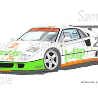 イラスト フェラーリ F40 LM A4サイズ 額入り