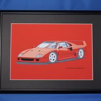 イラスト フェラーリ F40 A4サイズ 額入り
