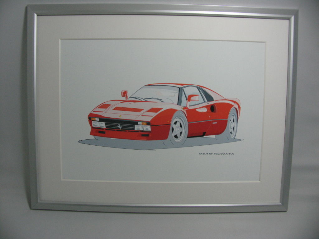 フェラーリ 288 GTO アート イラスト フェラーリ 288GTO A4サイズ 額入り | 小さな美術館