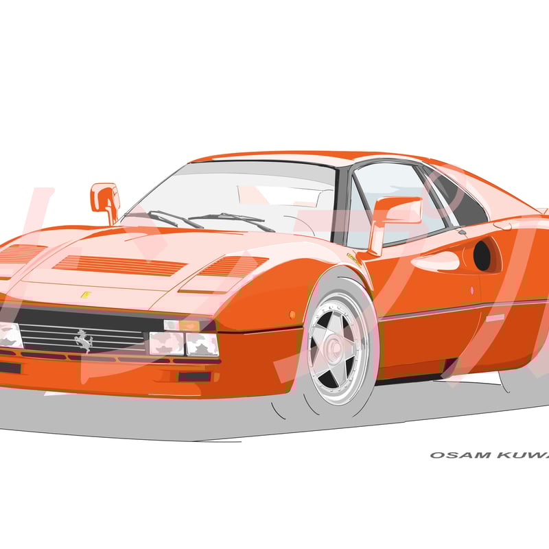 イラスト フェラーリ 288GTO A4サイズ 額入り | 小さな美術館