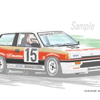 イラスト ホンダ シビック JTC 中嶋 悟 A4サイズ 額入り